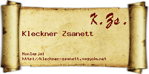 Kleckner Zsanett névjegykártya